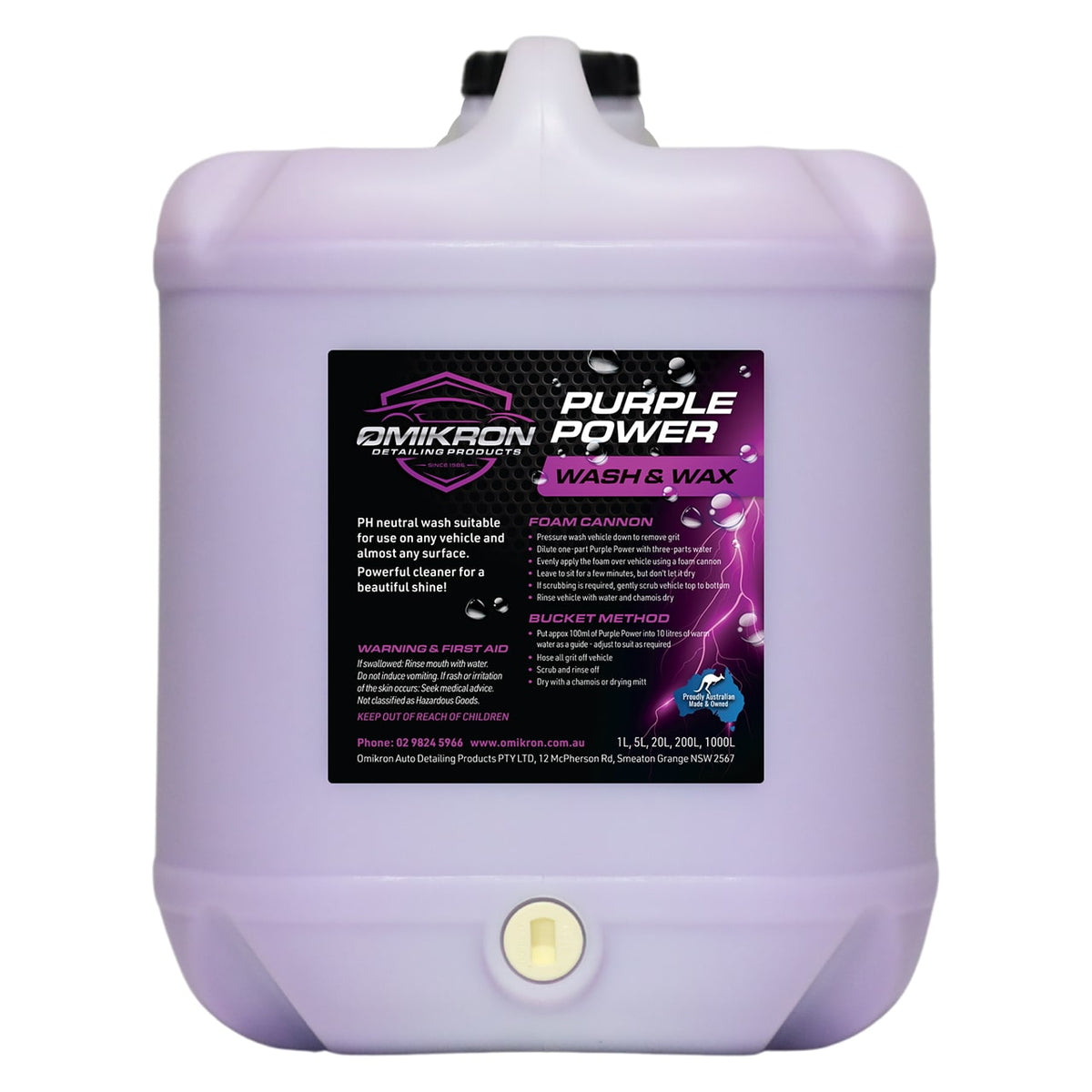 Omikron Purple Power Foam Wash & Wax 20L PURPOW20