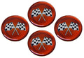 Emblem Set Wheel Cross Flag Red Sunburst-1 3-4-Set Of 4