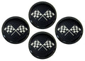 Emblem Set Wheel Cross Flag Black-2-Set Of 4