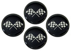Emblem Set Wheel Cross Flag Black-2-Set Of 4
