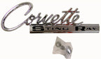 Emblem Rear Deck Corvette Sting Ray With Fasteners Each-63-65