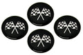 Emblem Set Wheel Cross Flag Black-1 3-4-Set Of 4