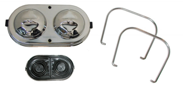 Cap Master Cylinder Chrome With Gasket And Chrome Bails Chrome-67-82
